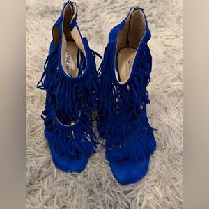 Steve Madden Vibrant Blue Fringe Heels